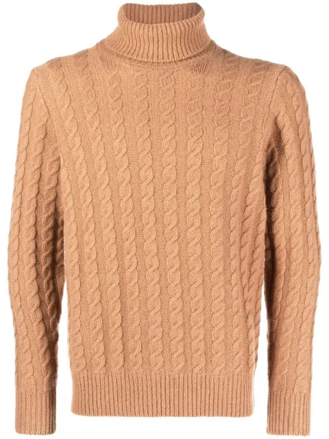Zanone cable-knit roll-neck jumper