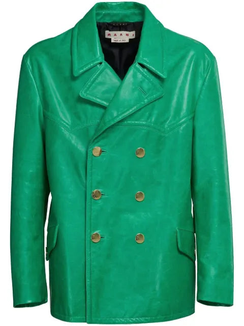 Marni double-breasted leather jacket