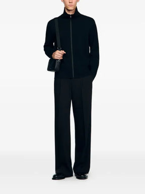 SANDRO zip-up wool cardigan