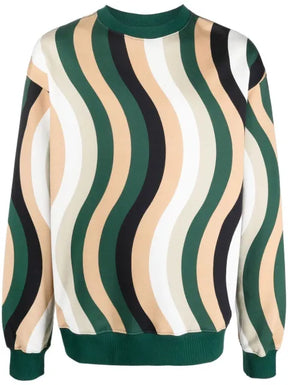 Camper wave-pattern cotton sweatshirt