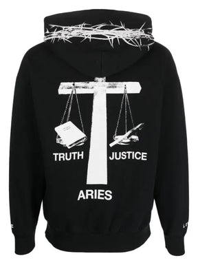 Aries graphic print drawstring hoodie