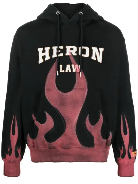 Heron Preston flame-print cotton hoodie