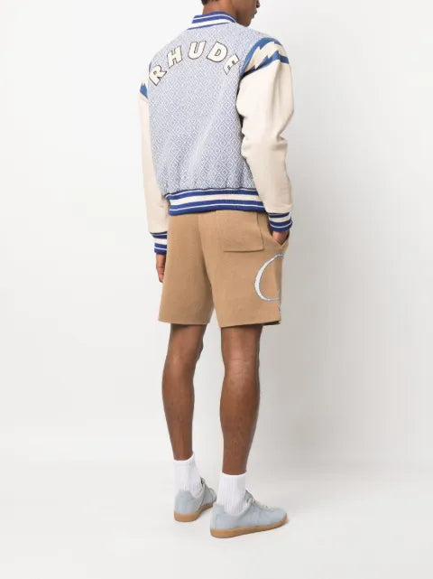 RHUDE diamond-jacquard baseball jacket
