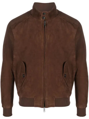 Baracuta G9 Harrington panelled suede jacket