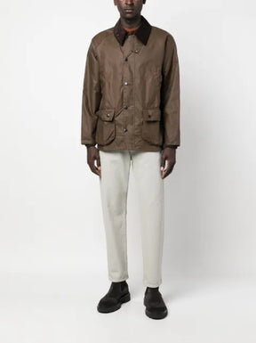 Barbour Bedale logo-embroidered wax jacket