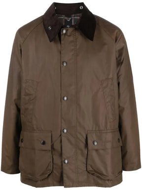 Barbour Bedale logo-embroidered wax jacket