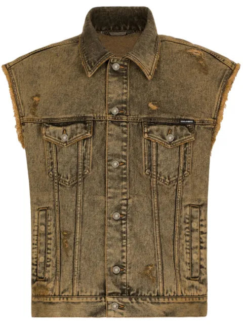 Dolce & Gabbana overdyed denim gilet 