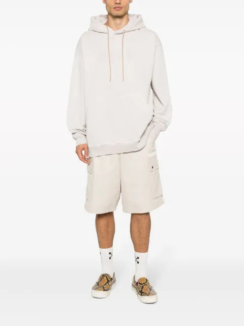MSGM tonal logo-print cotton hoodie