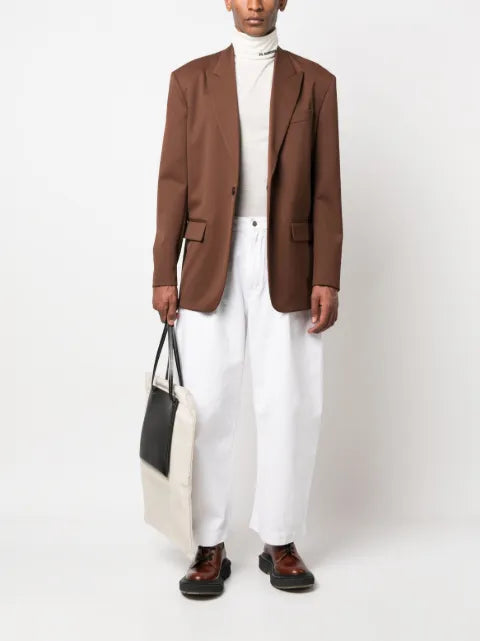 Jil Sander logo-print roll-neck jumper