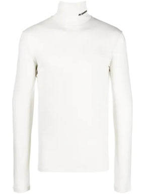 Jil Sander logo-print roll-neck jumper