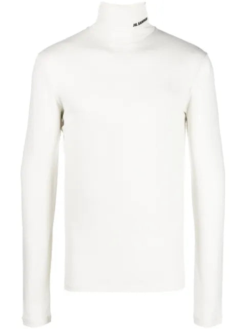 Jil Sander logo-print roll-neck jumper