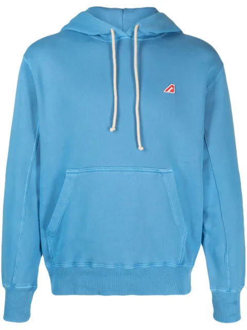 Autry logo-patch cotton drawstring hoodie
