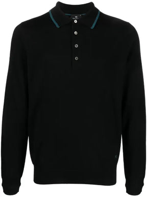 PS Paul Smith logo-embroidered merino polo shirt