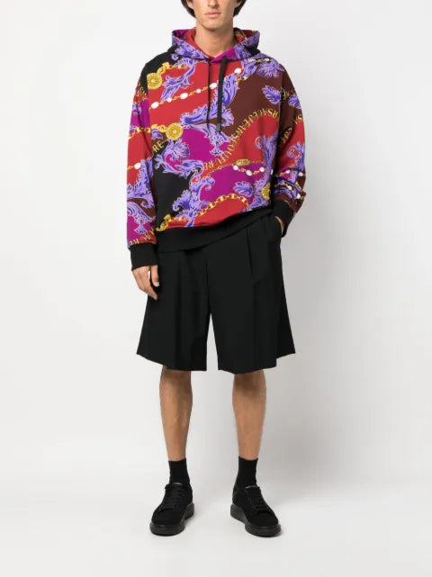 Versace Jeans Couture baroque-print cotton hoodie