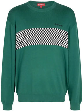Supreme checkered panel crew-neck sweatshirt