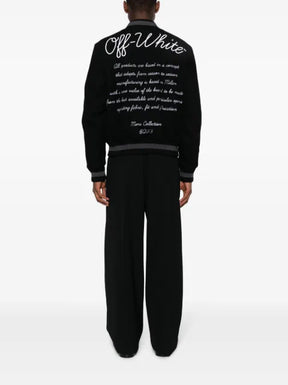Off-White logo-appliqué varsity bomber jacket
