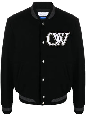 Off-White logo-appliqué varsity bomber jacket