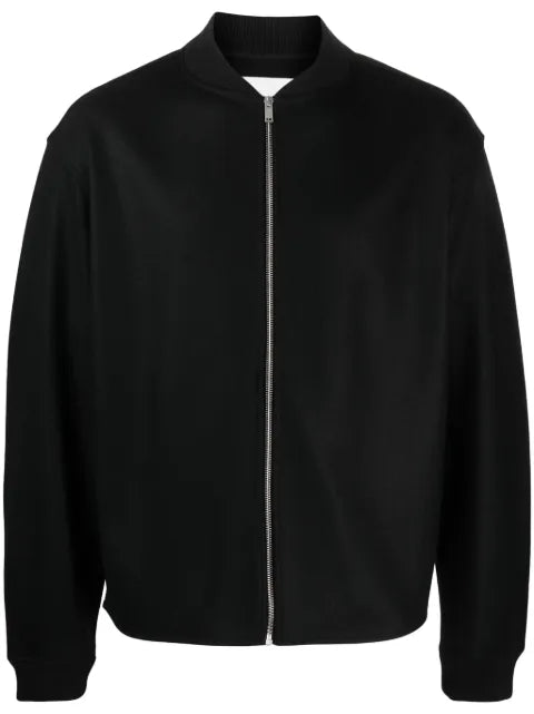 Jil Sander band-collar wool bomber jacket