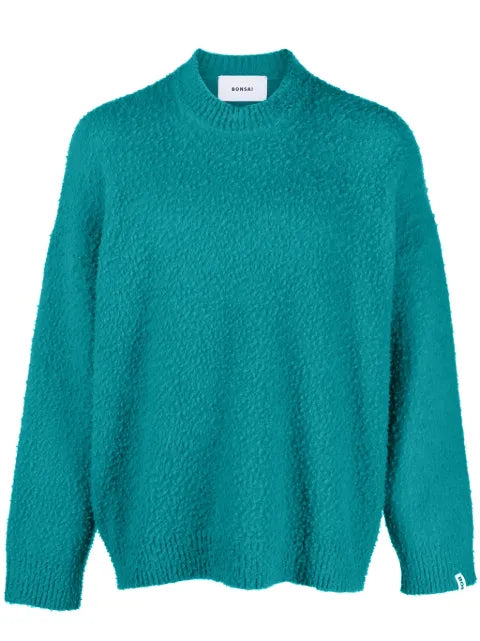 Bonsai crew-neck logo tag jumper
