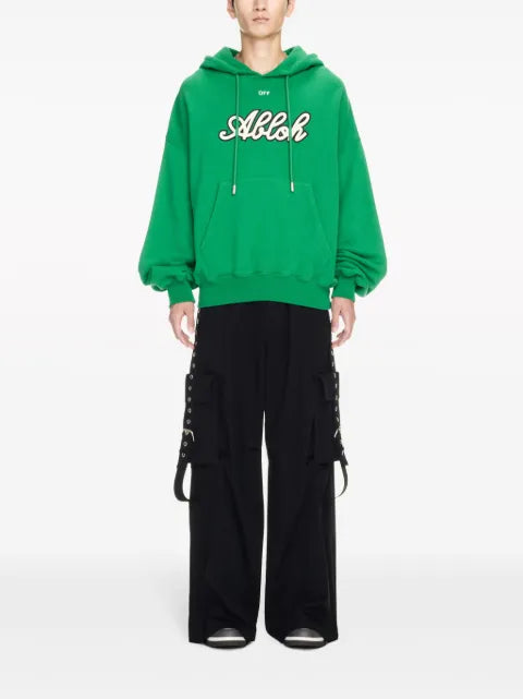 Off-White varsity-print cotton hoodie