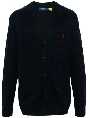 Polo Ralph Lauren logo-embroidered cable-knit cardigan