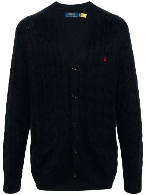 Polo Ralph Lauren logo-embroidered cable-knit cardigan