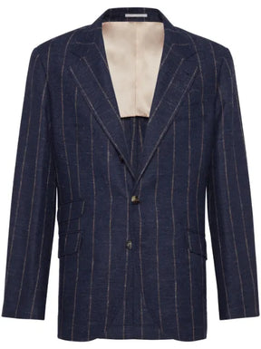 Brunello Cucinelli striped single-breasted blazer