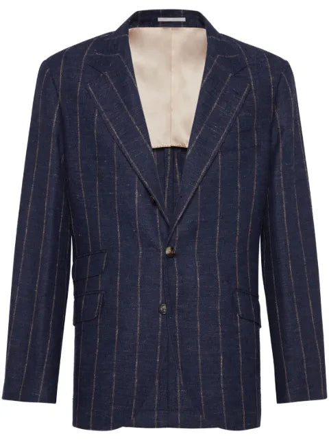 Brunello Cucinelli striped single-breasted blazer