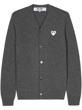 Comme Des Garçons Play heart-patch wool cardigan