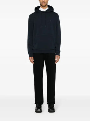 BOSS logo-patch cotton hoodie
