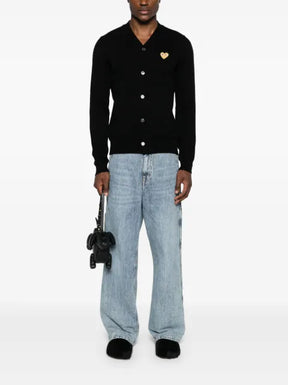 Comme Des Garçons Play heart-patch wool cardigan