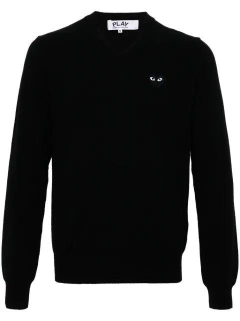 Comme Des Garçons Play heart-patch wool jumper