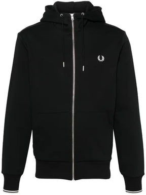 Fred Perry embroidered-logo zip-up jacket