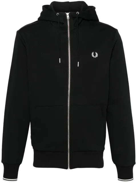 Fred Perry embroidered-logo zip-up jacket