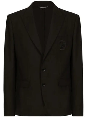 Dolce & Gabbana logo-embroidered single-breasted jacket 