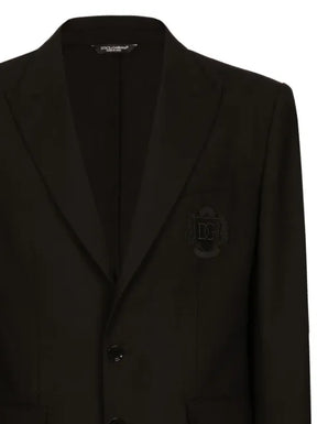 Dolce & Gabbana logo-embroidered single-breasted jacket 