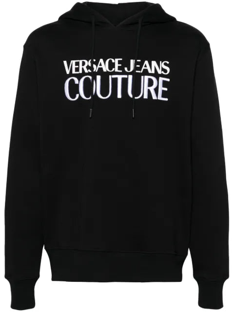 Versace Jeans Couture logo-embroidered cotton hoodie