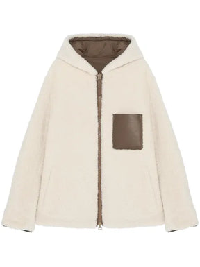 Yves Salomon reversible shearling hooded jacket 
