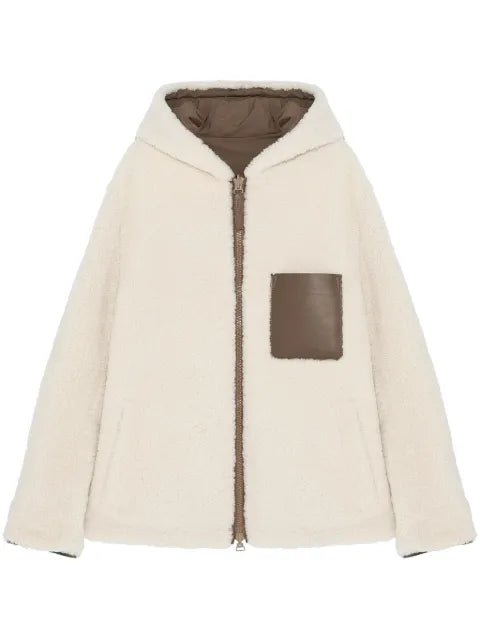Yves Salomon reversible shearling hooded jacket 