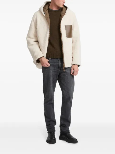 Yves Salomon reversible shearling hooded jacket 