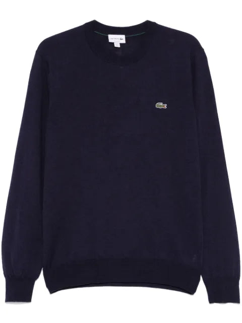 Lacoste logo-patch crew-neck sweater