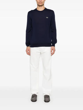 Lacoste logo-patch crew-neck sweater