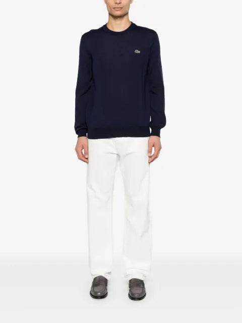 Lacoste logo-patch crew-neck sweater