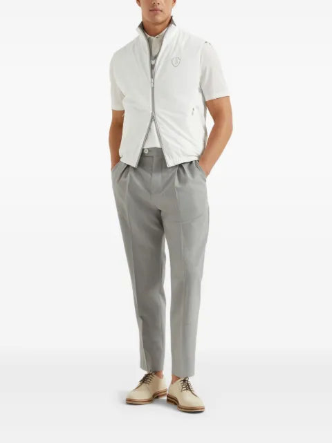 Brunello Cucinelli Bonded logo-embroidered reversible gilet