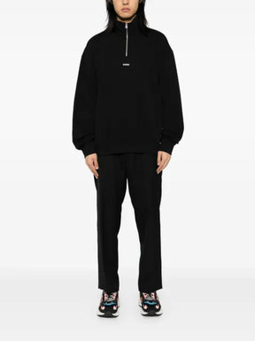 HUGO Zip-Neck Logo print sweatshirt