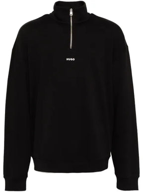 HUGO Zip-Neck Logo print sweatshirt
