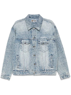 A BATHING APE® logo-embroidered denim jacket