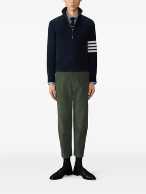 Thom Browne merino wool 4-bar funnel neck pullover