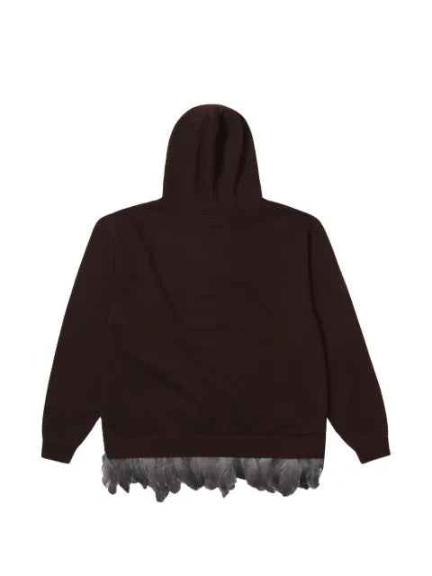 4SDESIGNS feather trim hoodie