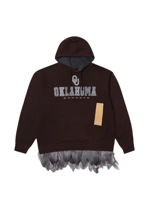 4SDESIGNS feather trim hoodie